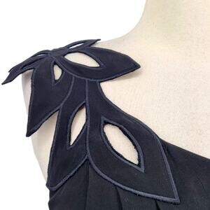 Tibi Asymmetrical One Shoulder Dress 3D Applique Motif